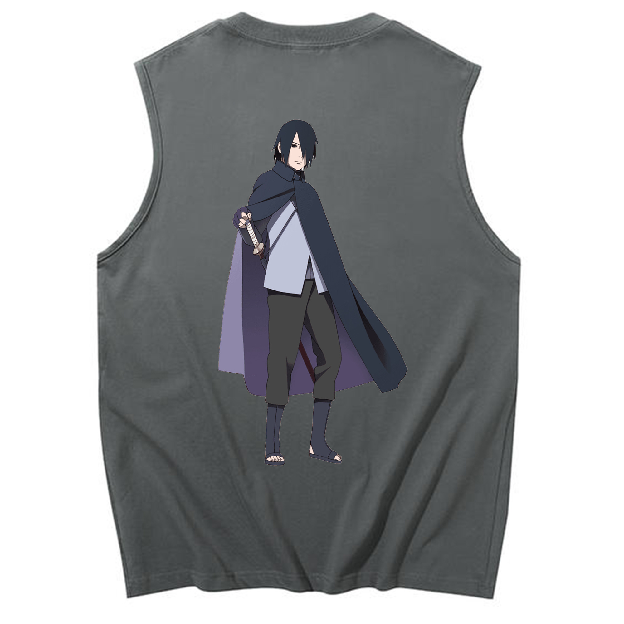（画像用） NARUTO -ナルト- うちは サスケ Uchiha Sasuke コットン100％タンクトップ（背面プリント）